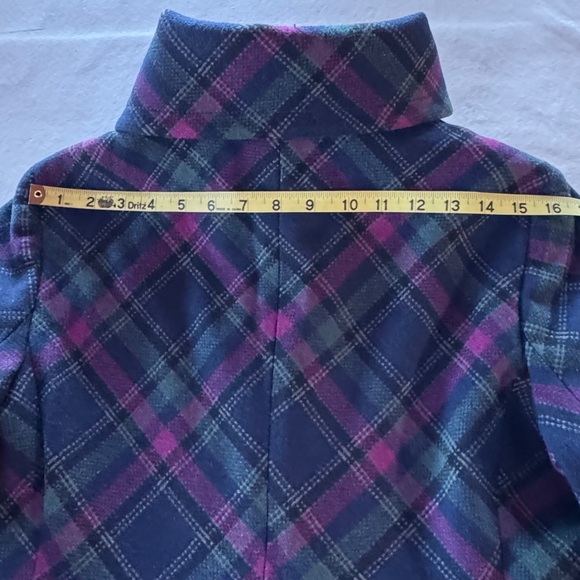 Talbots Plaid Wool Blend Lined Pea Coat Jacket (12P) - Picture 15 of 17